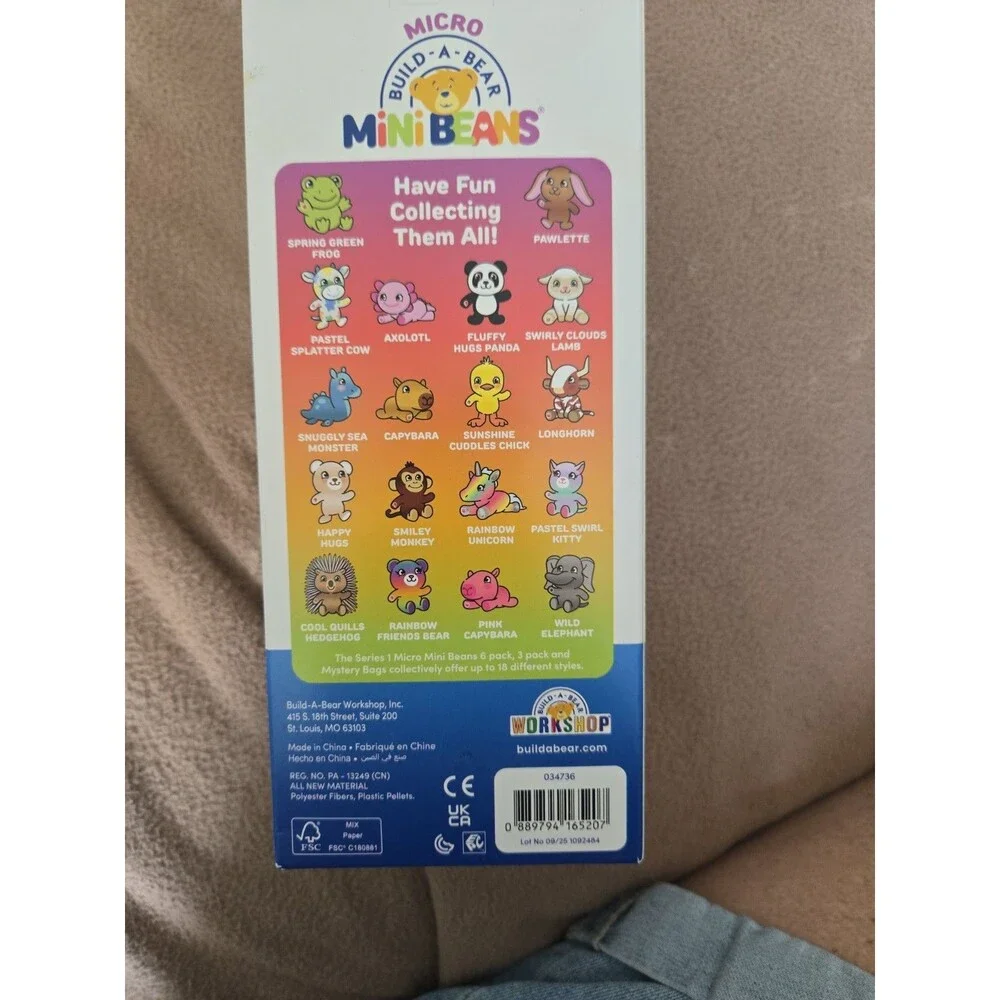 Build A Bear Micro MiniBeans Set- Pawlette, Spring Frog and Longhorn
